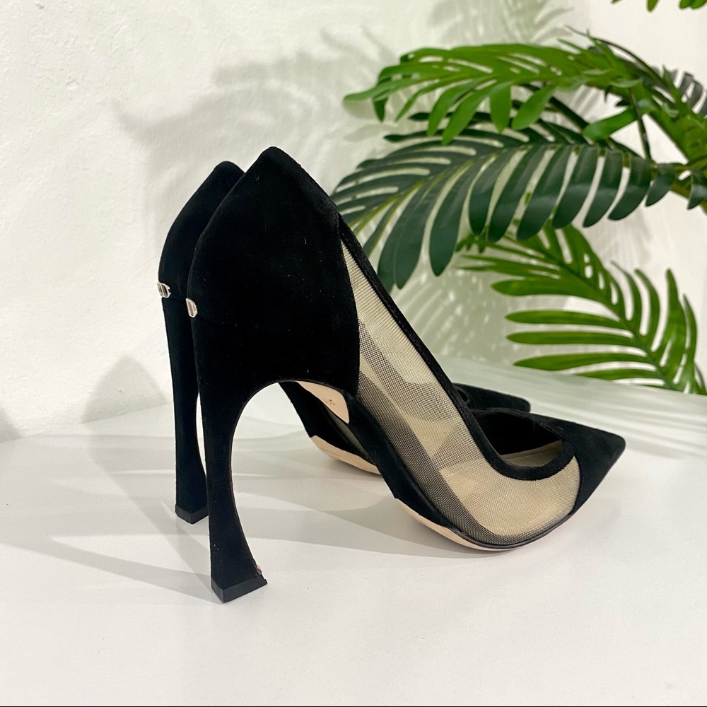 SOLD Authentic Christian Dior Black Suede & Mesh Songe Heels size 37 - Picture 8 of 12